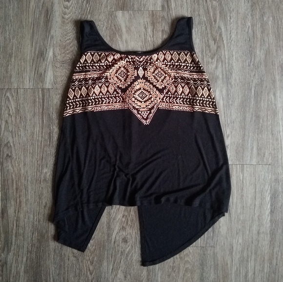 Tops - Scobe Black Aztec Inspired Tank Top